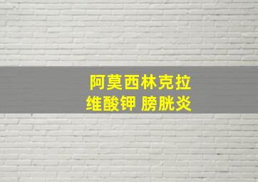 阿莫西林克拉维酸钾 膀胱炎